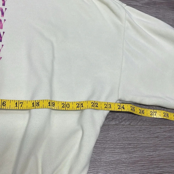 Old Navy “Choose Happy” Yellow Cropped Crewneck Sweatshirt L - Picture 8 of 16